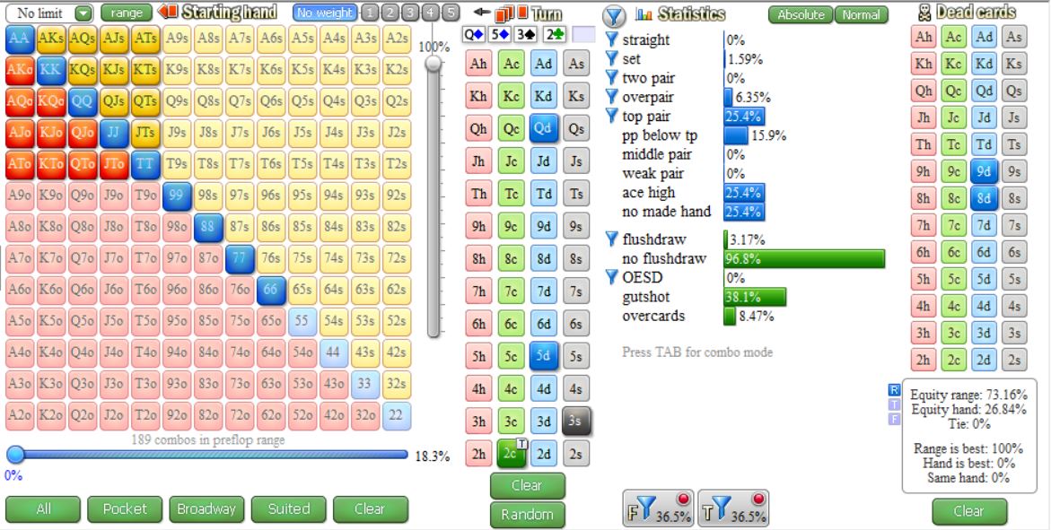 calculate exact equity two arbitraty poker hands